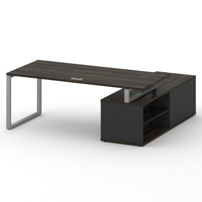 Шифт Стол руководителя с опорной греденцией , левый SK.SRG-200.P (L) Дуб Мали/Антрацит NEW/Металл Се