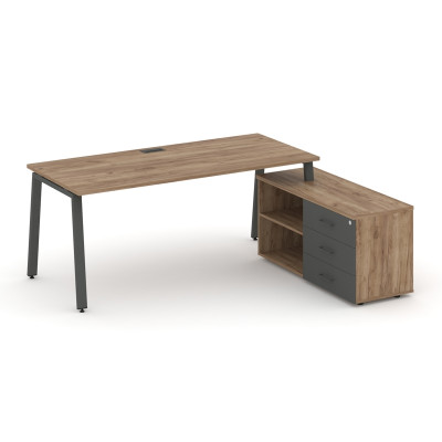 Style Project Direct Стол письменный с греденцией правой SN-6A.SRG-016.M(R) Дуб Табак/Дуб Табак/Антр
