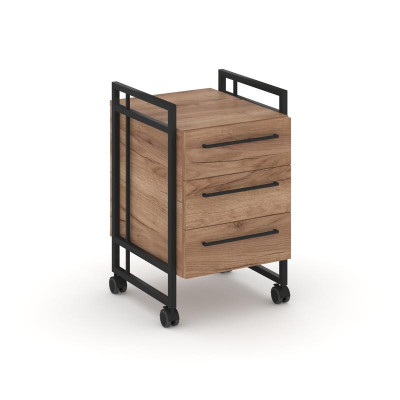 Rift Direct Тумба мобильная RF.TMR-001 Дуб Табак/Металл Черный/Черный Ручки 424*500*680