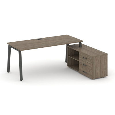 Style Project Direct Стол письменный с греденцией правой SN-6A.SRG-024.M(R) Вяз Благородный/Металл А