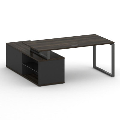 Шифт Стол руководителя с опорной греденцией, правый SK.SRG-180.P (R) Дуб Мали/Антрацит NEW/Металл Ан