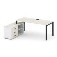 Style Project Direct Стол письменный с греденцией левой SN-6P.SRG-015.M(L) Дуб Наварра/Белый/Дуб Нав