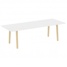 Onix Wood Direct Стол переговорный OW.PRG-25 Белый Бриллиант/Дуб Светлый/Металл Белый 2580*980*750