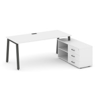 Style Project Direct Стол письменный с греденцией правой SN-6A.SRG-015.M(R) Белый/Металл Антрацит/За