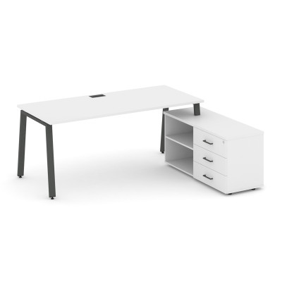 Style Project Direct Стол письменный с греденцией правой SN-6A.SRG-015.M(R) Белый/Металл Антрацит/За
