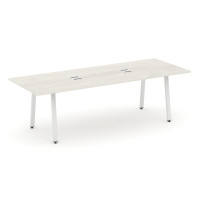 Style Project Direct Стол переговорный SN-6A.SPRG-258 Дуб Наварра/Металл Белый/Заглушка Металл Белый