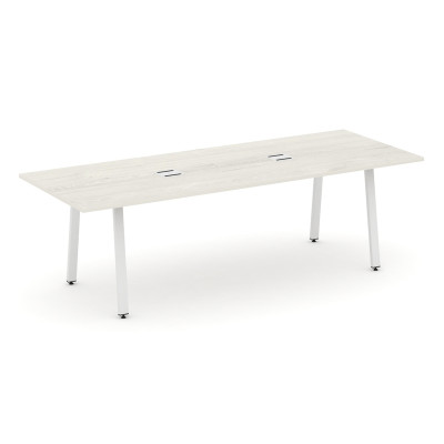 Style Project Direct Стол переговорный SN-6A.SPRG-258 Дуб Наварра/Металл Белый/Заглушка Металл Белый