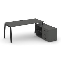 Style Project Direct Стол письменный с греденцией правой SN-6A.SRG-025.M(R) Антрацит/Металл Черный/З