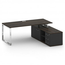 Стол руководителя с опорной греденцией, правый Шифт 2000*1800*753 SK.SRG-200 (R) Дуб Мали/Антрацит NEW