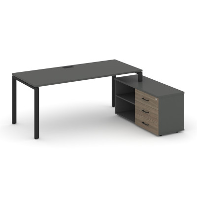 Style Project Direct Стол письменный с греденцией правой SN-6P.SRG-013.M(R) Антрацит/Антрацит/Вяз Бл