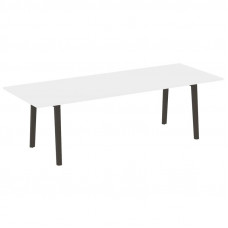 Onix Wood Direct Стол переговорный OW.PRG-25 Белый Бриллиант/Дуб Темный/Металл Антрацит 2580*980*750