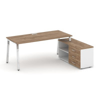 Style Project Direct Lux Стол письменный с греденцией правой M-SN-6A.SRG-015.M(R) Дуб Табак/Белый/Ду