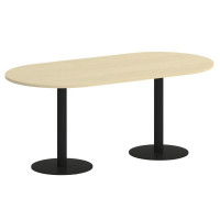 First Стол овальный KSPRG-3 Клен/Металл Черный 1800*900*750