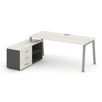 Style Project Direct Стол письменный с греденцией левой SN-6A.SRG-025.M(L) Дуб Наварра/Антрацит/Дуб