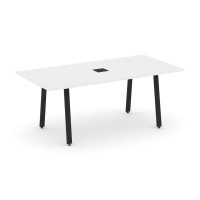 Style Project Direct Стол переговорный SN-6A.SPRG-198 Белый/Металл Черный/Заглушка Металл Черный 198