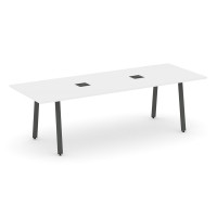 Стол переговорный Стайл Проджект Директ 2580*980*750 SN-6A.SPRG-258 Белый/Металл Антрацит/Заглушка Металл Антрацит