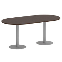 First Стол овальный KSPRG-3 Венге Цаво/Металл Серый 1800*900*750