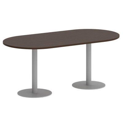 First Стол овальный KSPRG-3 Венге Цаво/Металл Серый 1800*900*750