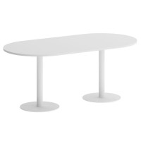 Onix Direct Стол овальный O.SPRG-3 Белый Бриллиант/Металл Белый 1800*900*750