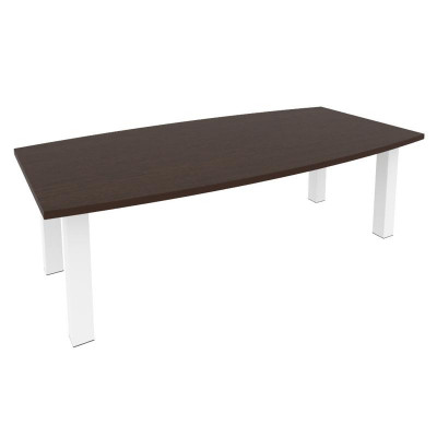 First Стол переговорный KPRG-1 Венге Цаво/Металл Белый 2400*1200*750