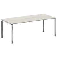 Metal System Direct Стол рабочий руковод. П-обр. м/к БП.СРР-6.9 Дуб Наварра/Нержавеющая Сталь 2000*9