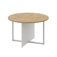 Шифт Стол переговорный, круглый SK.SP-KR-120 Тиквуд Светлый/Белый Бриллиант 1200*1200*753
