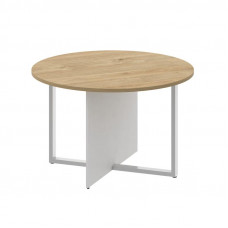 Стол переговорный, круглый Шифт 1200*1200*753 SK.SP-KR-120 Тиквуд Светлый/Белый Бриллиант