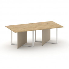 Стол переговорный, двойной, прямоугольный Шифт 2200*1100*753 SK.SP-KV-110-2.P Тиквуд Светлый/Капучино/Металл Белый