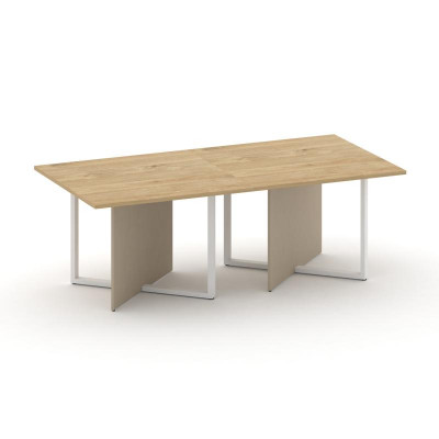 Шифт Стол переговорный, двойной, прямоугольный SK.SP-KV-110-2.P Тиквуд Светлый/Капучино/Металл Белый