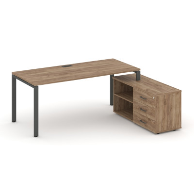 Style Project Direct Стол письменный с греденцией правой SN-6P.SRG-024.M(R) Дуб Табак/Металл Антраци