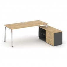 Style Project Direct Lux Стол письменный с греденцией правой M-SN-6A.SRG-016.M(R) Тиквуд Светлый/Ант