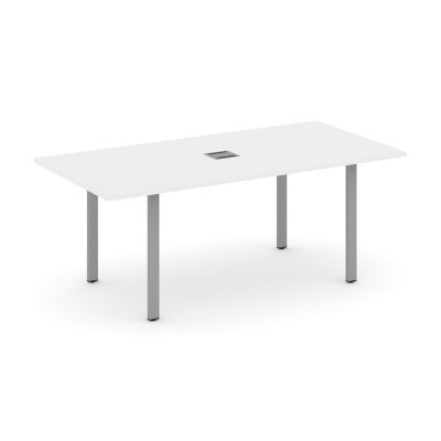 Style Project Direct Стол переговорный SN-6P.SPRG-198 Белый/Металл Серый/Заглушка Металл Серый 1980*