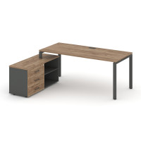 Style Project Direct Стол письменный с греденцией левой SN-6P.SRG-015.M(L) Дуб Табак/Антрацит/Дуб Та