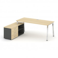 Style Project Direct Lux Стол письменный с греденцией левой M-SN-6A.SRG-026.M(L) Акация Лорка/Антрац