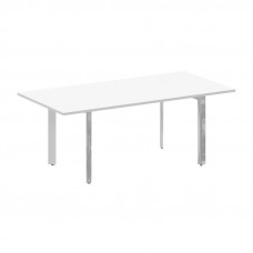 Onix Direct Lux Стол переговорный П-обр. м/к M-O.MP-PRG-19 Белый Бриллиант/Нержавеющая Сталь/Хром 19