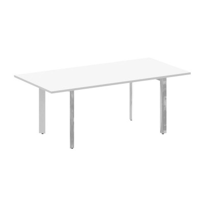 Onix Direct Lux Стол переговорный П-обр. м/к M-O.MP-PRG-19 Белый Бриллиант/Нержавеющая Сталь/Хром 19