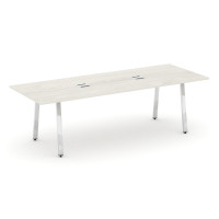 Style Project Direct Lux Стол переговорный M-SN-6A.SPRG-258 Дуб Наварра/Нержавеющая Сталь/Хром 2580*