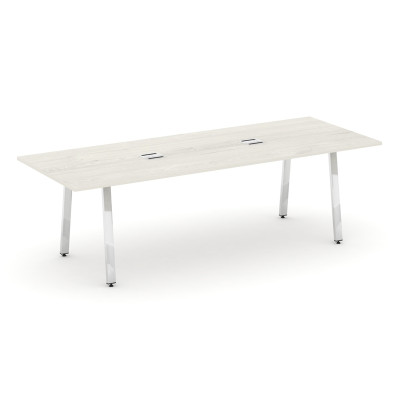 Style Project Direct Lux Стол переговорный M-SN-6A.SPRG-258 Дуб Наварра/Нержавеющая Сталь/Хром 2580*