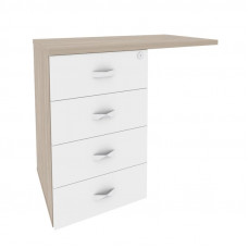 Onix Direct Тумба приставная (универсальная л/пр) O.TPU-4 Дуб Аттик/Белый Бриллиант 842*460*750