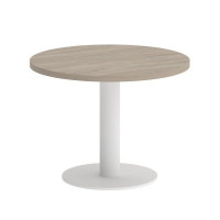 Onix Direct Стол журнальный круглый O.SJ-1 Дуб Аттик/Металл Белый 600*600*450