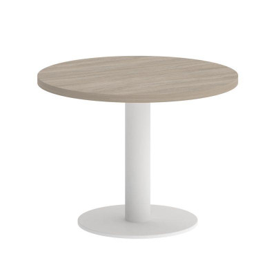 Onix Direct Стол журнальный круглый O.SJ-1 Дуб Аттик/Металл Белый 600*600*450