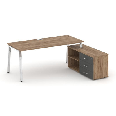 Style Project Direct Lux Стол письменный с греденцией правой M-SN-6A.SRG-025.M(R) Дуб Табак/Дуб Таба