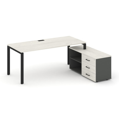 Style Project Direct Стол письменный с греденцией правой SN-6P.SRG-013.M(R) Дуб Наварра/Антрацит/Дуб