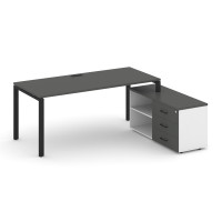 Style Project Direct Стол письменный с греденцией правой SN-6P.SRG-016.M(R) Антрацит/Белый/Антрацит/
