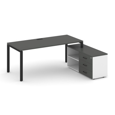Style Project Direct Стол письменный с греденцией правой SN-6P.SRG-016.M(R) Антрацит/Белый/Антрацит/
