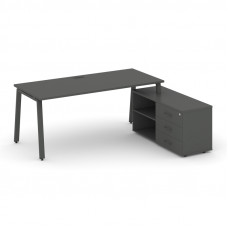 Style Project Direct Стол письменный с греденцией правой SN-6A.SRG-015.M(R) Антрацит/Металл Антрацит
