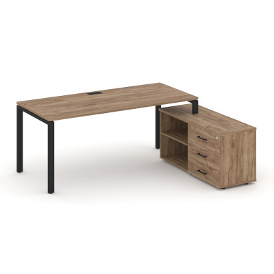 Style Project Direct Стол письменный с греденцией правой SN-6P.SRG-023.M(R) Дуб Табак/Металл Черный/