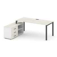 Style Project Direct Стол письменный с греденцией левой SN-6P.SRG-013.M(L) Дуб Наварра/Белый/Дуб Нав