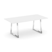 Style Project Direct Lux Стол переговорный M-SN-6T1.SPRG-198.3 Белый/Нержавеющая Сталь/Хром 1980*980