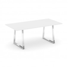 Style Project Direct Lux Стол переговорный M-SN-6T1.SPRG-198.3 Белый/Нержавеющая Сталь/Хром 1980*980